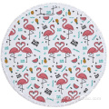 Quick Drying Flamingo Colored Printed Circular Beach Towel